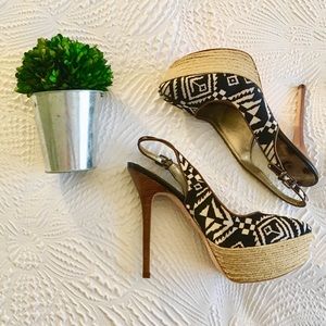 Sam Edelman Burlap Patterned Heels (Size 7)